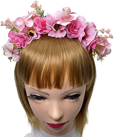 Bagkcopp Floral Garland Crown Flor da cabeça da cabeça Capacete de cosplay Páscoa para o casamento de noiva do carnaval