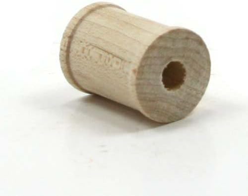 MyLittlewoodshop - PKG de 12 - Spool - 1 polegada de altura e 3/4 polegadas de largura com madeira inacabada de 1/4 de orifício