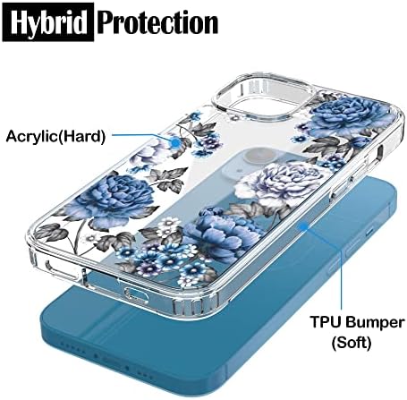 Ranz iPhone 13 Case, série de choque anti -arranhão Clear PC+ TPU Caso de proteção contra proteção para iPhone 13 - Blue