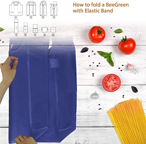 Bolsas de supermercado reutilizáveis ​​de Beegreen 10 pacotes de bolsas de compras reutilizáveis ​​em massa com alças extras grandes para 50 libras