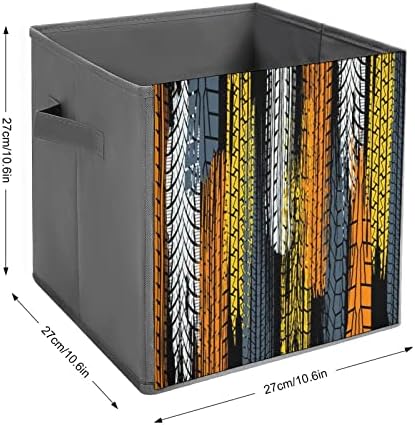 Nudquio color pneu rastrear caixas de armazenamento dobráveis ​​caixas dobráveis ​​Cubo de tecido Organizador simples com alças para