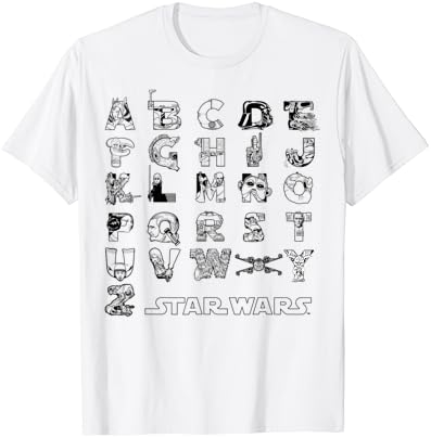 Star Wars em um alfabeto Camiseta Far, Far Away Personagens