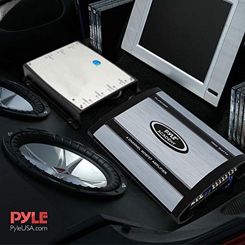 Amplificador de estéreo de carro de 4 canais Pyle - 1600W Bridgeable High Power MOSFET AUDIO SOM AUTOMENTO DE AMP AMP AMP COM/