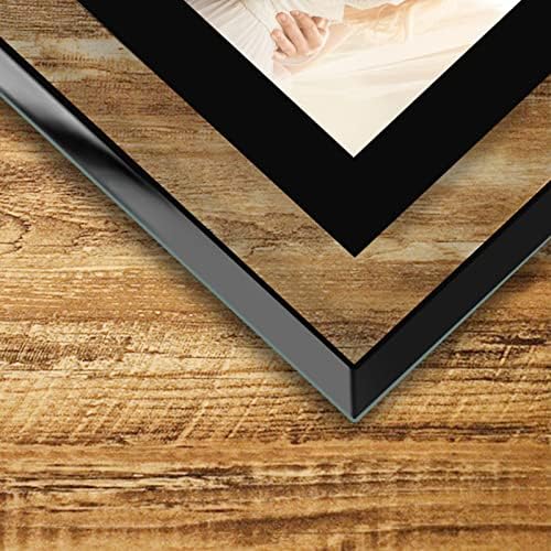 Hikwadery 4x6 Frames de quadros de 2, quadro de foto de vidro real preto HD Grande presente, apenas para tela de mesa