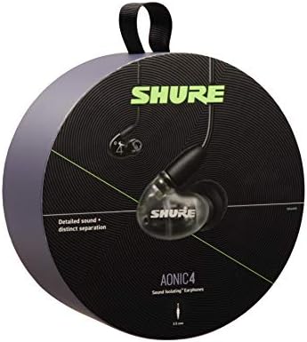 Shure Aonic 4 Wired Sound isolando fones de ouvido, som detalhado, híbrido de motorista duplo, ajuste seguro, cabo