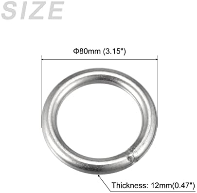 Metallixity 304 Aço inoxidável o anéis 1pcs, anel redondo soldado - para objetos pendurados