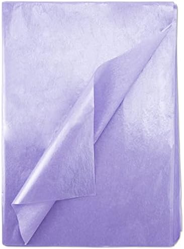 Sr. Five 60 Folhas de papel de lenço roxo metálico Bulk, 20 x 14, papel de seda roxo para sacolas de presente, papel