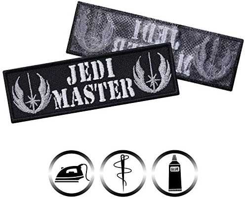 Jedi Master Joda Sew on Patch - Moral Patch Iron em remendos para fãs de guerra, amantes Jedi, lutadores da paz, motociclistas - apliques muito populares para jaquetas, jeans, mochilas | 3.74x1.18 in