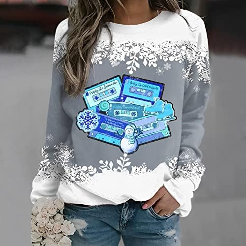 Camiseta feminina de outono e inverno Mangas compridas blusas redonda tops casuais moletom