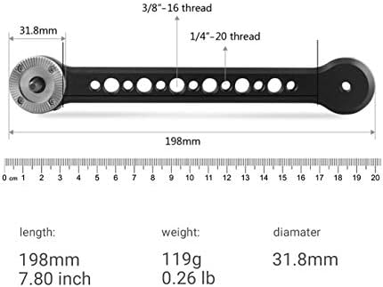 Smallrig Standard Rosette Extension Arm Dogbone para Red, para Ursa mini, para Sony FS7 FS5, M6 198mm de comprimento