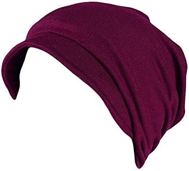 Mulheres Baggy macio e girado chapéu embrulhando camuflagem feminina perda de cachecol muçulmano Soild Turban Stretch Hair Head