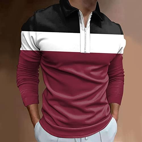 XXBR Men's Zipper Polo Camisetas, 2022 New Men Shirt Slave Longa de Manga Longa Golfe de Golfe de Golfe Camisa Casual de Zip Neck