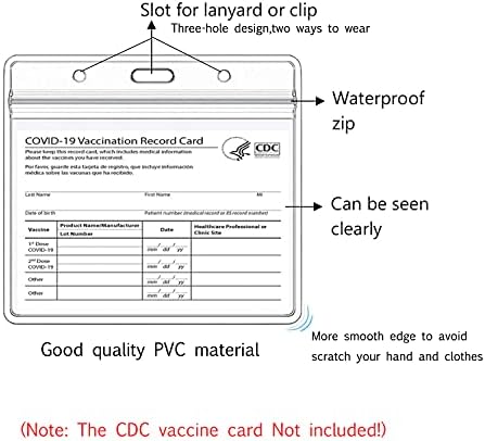 Protetor de carteira de vacina de 10 pacote tamanho maior 4.3 x3