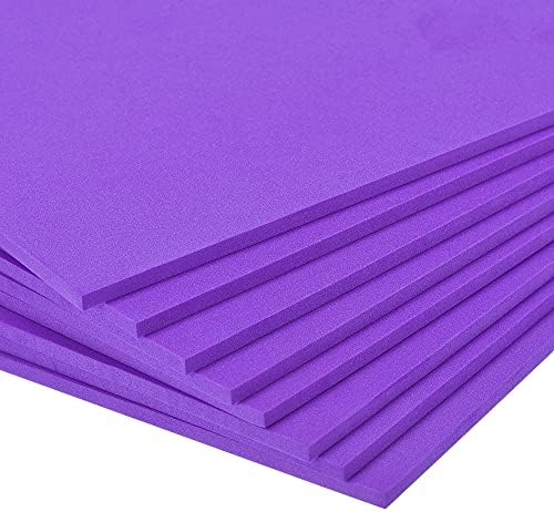 folhas de espuma EXCELL Purple Eva 10 x 10 polegadas de 5 mm de espessura para artesanato projetos de bricolage, 8 pcs