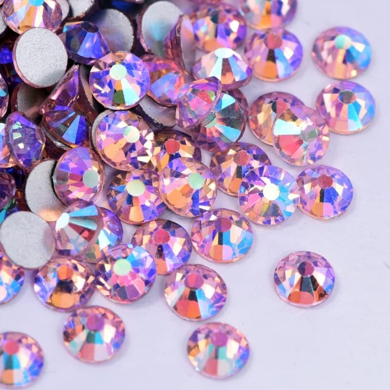 Lt rosa abil uil art strass stromstone não -hotfix shiestons glitter glass strass cristais para unhas decorações de broca de