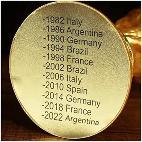 Chiuin 2022 Réplica do troféu da Copa do Mundo - Troféu de futebol de resina de ouro impressionante em 3 tamanhos para
