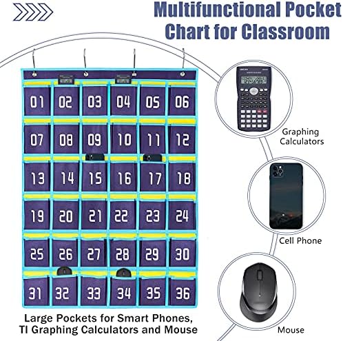 Loghot numerado Gráfico de bolso do armário da sala de aula para o organizador da porta de parede do suporte para celulares