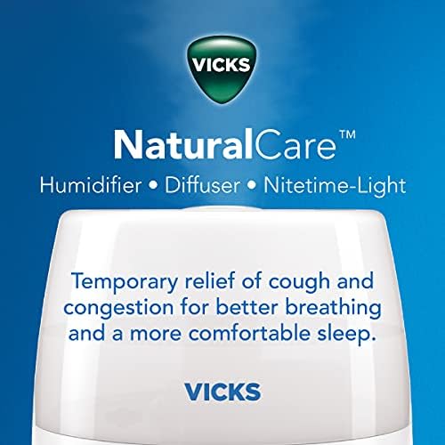 VICKS NATURALCARE MISTURA FELE MESA ULTRASONICO, BRANCO, SUPLETO - umidificador e difusor com luz noturna, trabalha com Vicks Vapopads