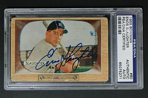 Enos abate Hof autografou 1955 Bowman 60 Card assinado PSA