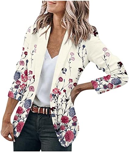 Womens Casual Blazers Aberto da frente da frente casual de manga longa Tie Blazer Blazer Work Office Office Jackets for Business