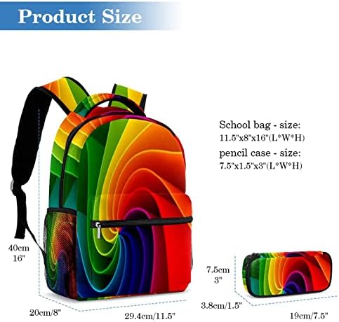 Mochila de viagem VBFOFBV para mulheres, caminhada de mochila ao ar livre Rucksack Casual Daypack, Modern Rainbow Lines Swirl