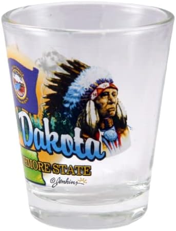 Elementos do estado de Dakota do Sul de Dakota Rushmore Shot Glass