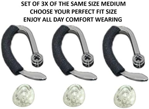3x do mesmo tamanho de reposição Earbuds Dicas de orelha + loops de gancho de orelha + kit de ajuste sobressalente