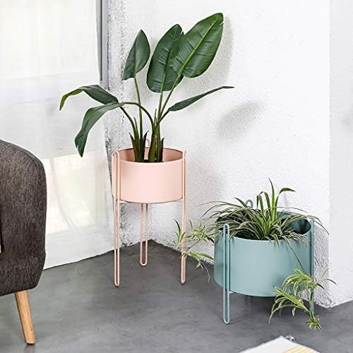 Mkkm Plant Stand Iron Flor Display Stand/Macaron Color Flor Stand/Pós -moderno Minimalista Prateleira de Flor/Decorativa para a sua sala de estar de estar externa interna Prateleira de flores de camada, rosa, 213838