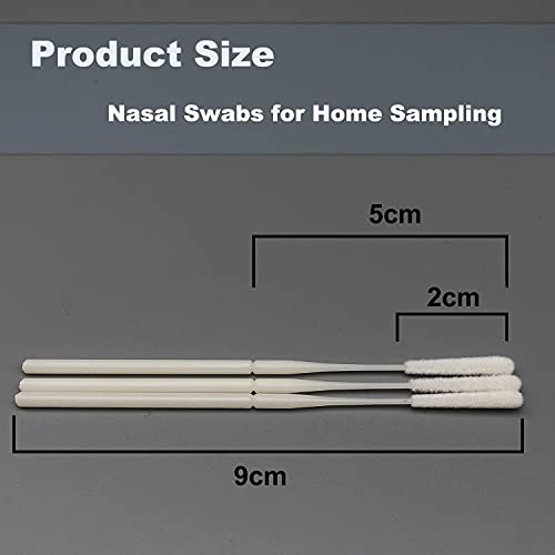 GlobalRoll Swab Nasal Self -Teste, 100 Pacote de 100 swabs estéreis de nylon estéreis estéreis de nylon, nylon estéril, embrulhado