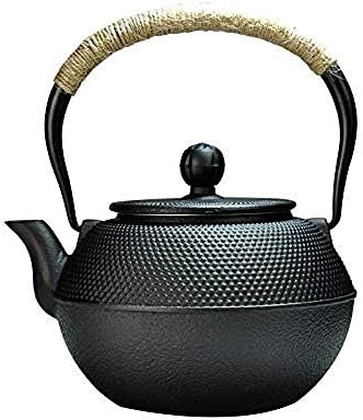Conjuntos de chá Y-Lkun Ferro fundido Ferro de ferro fundido Pote de chá Cerimônia de chá Cerimônia Ferro Ferro Ferro Ferro Cozinheira Kettle Pote de chá Pote de chá 18 18 17 cm 1200ml