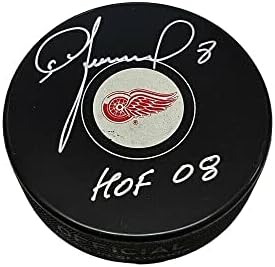 Igor Larionov assinou Detroit Red Wings Puck - HOF 08 - Pucks NHL autografados