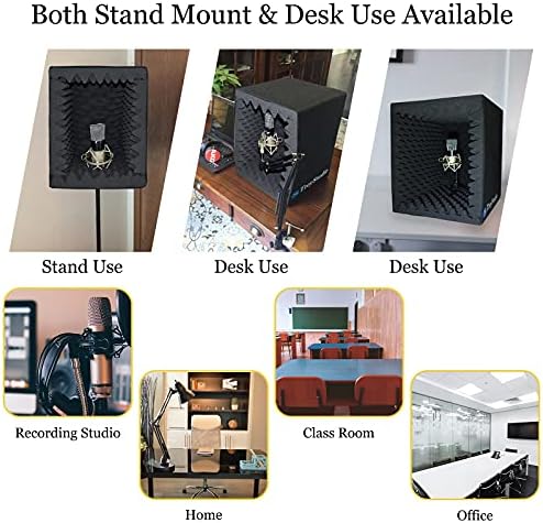TroyStudio Portable Sound Recording Booth Booth - | Filtro de reflexão e escudo de isolamento de microfone | - |