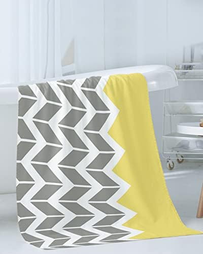 Toalhas de banho pakiinno Definir toalhas macias absorventes de arenque amarelo textura geométrica de textura cinza