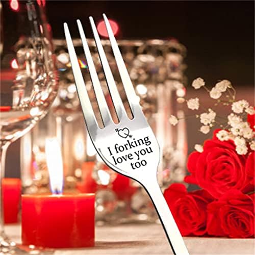 Valentine Gifts I Furking Love You Dinner Forks, Inspirational Funny Garfks Aço inoxidável, presentes para namorado, namorada, amantes de marido, para casamento/aniversário