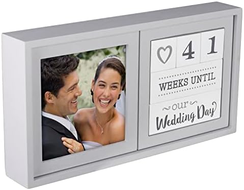 Malden International Designs 3447-44 Countdown de contagem regressiva de casamento, 9,75 ”x 5” x 1,5 ”, cinza