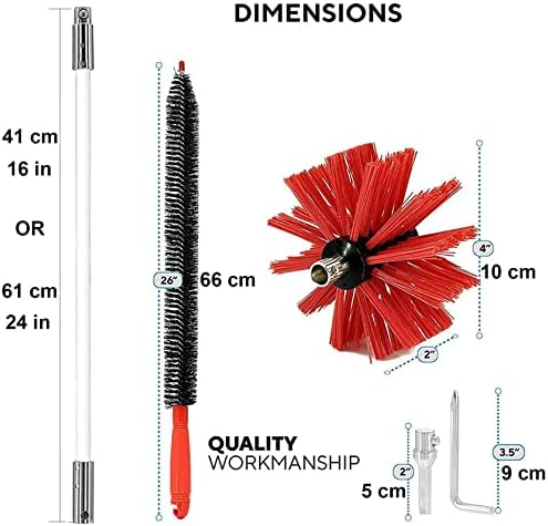 Kit de varredura de chaminé de liyun pincel de limpeza de chaminés, pincel de chaminé, kit de varredura de chaminé, kit de