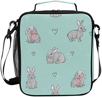 My Daily Fofte Rabbit Bunny Heart Lanch Box Tote reutilizável bolsa mais fria para mulheres para mulheres