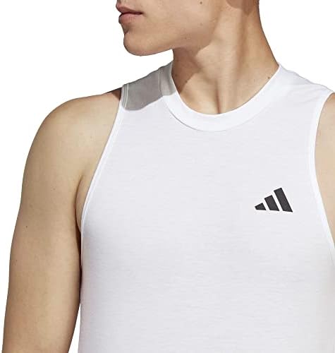 Treinamento de treinamento masculino da Adidas Sinta-se T-shirt de logotipo pronto para o logotipo