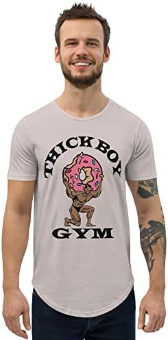 Treino de ginástica de garoto grossa Fitness Camiseta de pesagem da camiseta masculina da bainha masculina