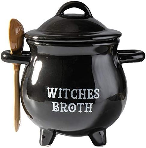 Coleção da cúpula 16 FL OZ Bruxa de Bruxa Cauldeira Com a tampa e Spoon Spirit of Equinox Witches Broth Halloween Decor de mesa de mesa