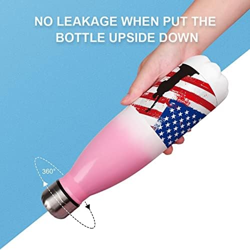 Bandeira Americana e Liberty 17oz Sport Water Bottle Stainless Aço aço a vácuo Solas de esporte reutilizáveis ​​em forma