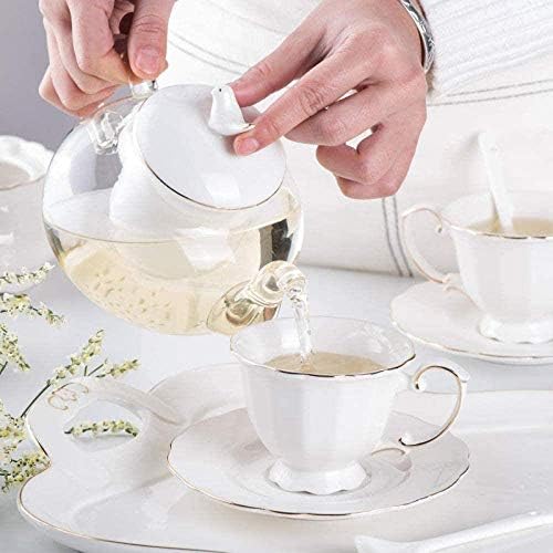 Conjunto de ferro fundido fundido e criativo Conjunto de chá S & Coffee Servidores Cerâmica Conjunto de chá de flor de