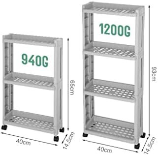 N/A Rodas de organizador de prateleira de cozinha Carrinho de banheiro, rack de armazenamento de banheiro sundries