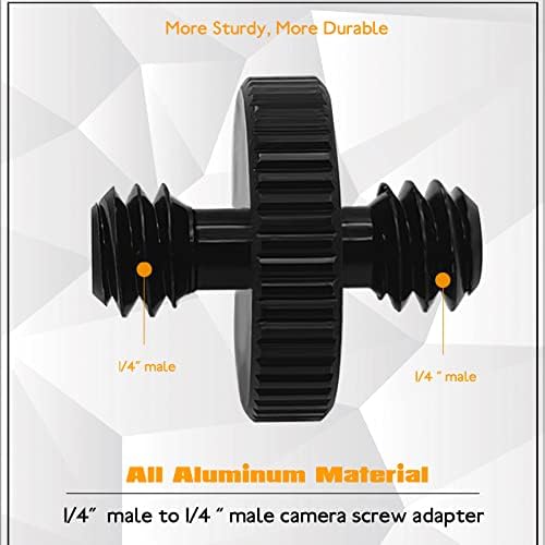 Niewalda 1/4 macho a 1/4 Adaptador de parafuso de tripé de 1/4 Adaptador de cabeçote dupla Adaptador padrão Adaptador