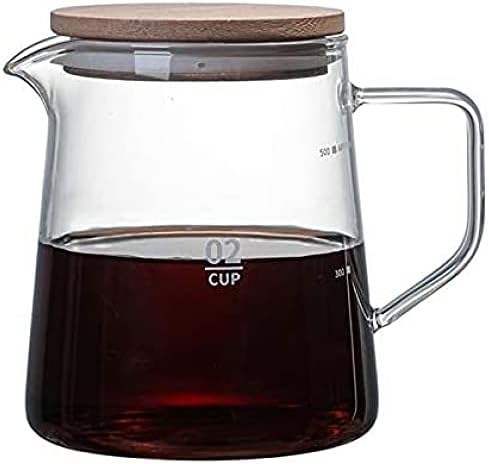 Jarro de chá de chá resistente ao calor, jarro de vidro pequeno com tampa, bule de chá para café para café, 300ml/500ml-500ml