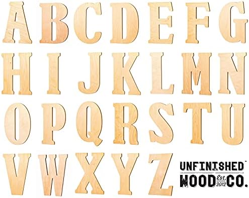 Letra de madeira inacabada inacabada de 18 polegadas de 18 polegadas, 18 de altura