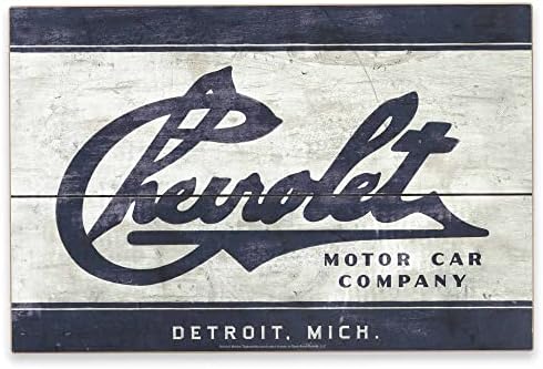 Marcas de estrada aberta Chevrolet Motor Car Company Crate Decor de parede de madeira - Chevrolet Sign vintage para