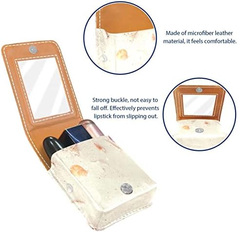 Shell Starfish Lip Gloss Suports Bolsa de armazenamento portátil de batom portátil Mini bolsa cosmética de couro segura 3 batom