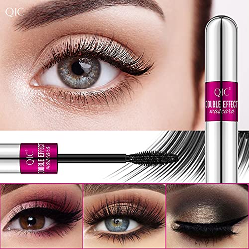 Vibely rímel Lash Thrive Cosméticos telescópicos rímel 2-em-1 4D para alongamento natural 5x e espessamento, impermeabilizante