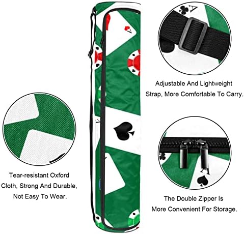 Ratgdn Yoga Mat Bag, Playing Cards Casino Casino Exercício Transitador de tapete de tape